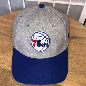 NEW ERA 76ers Gray & Blue Acrylic & Wool Blend Adjustable Baseball Hat, Like New